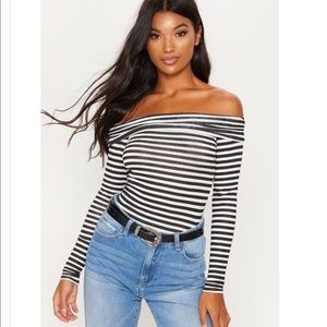PRETTY LITTLE THING Bardot Long Sleeve Top 😍